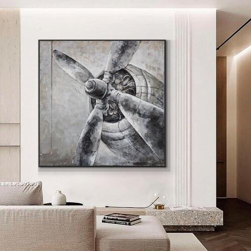 Abstract Gray Plane Oil Painting 100% Hand Painted On Canvas Modern New Decorative Handmade Wall Art For House Decoration