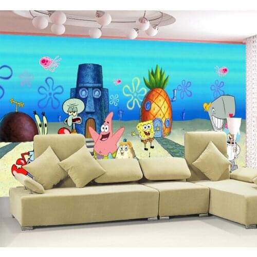 Bacaz 8D Large Papel Mural 3d Cartoon Wallpaper Mural 3D Wall Photo Mural 3d Cartoon Sticker for Child Room 3D Kids Wall paper