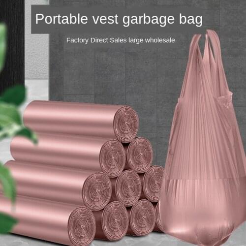 Color large tank top garbage bag household classification disposable thickening hand kitchen new PE plastic bag custom