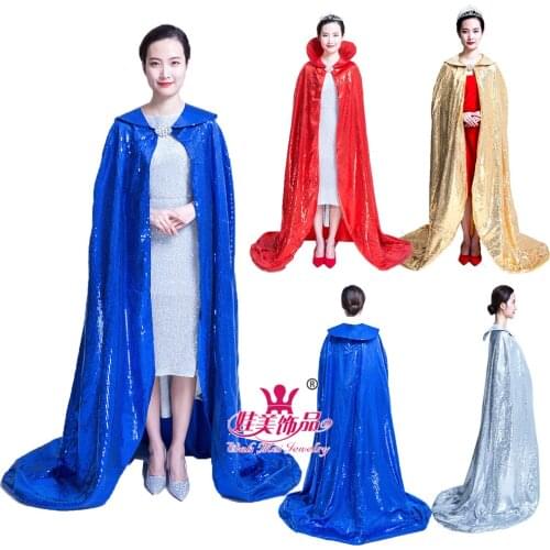Adult Halloween sequined long cloak costume to participate in the beauty pageant prom or any performance sequin 180 cm cloak dif