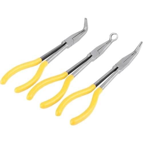 Long Pliers 3 270mm 45/90 Degree Curved Nose with O-ShapeTip Craft Repairing Tool Long Pliers Professional Pin Nose Hand Tool