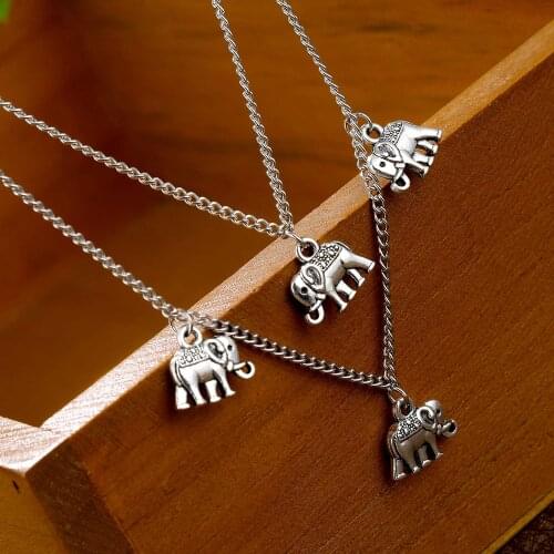 FNIO boho retro elephant pendant necklace ladies double necklace jewelry gift party charm 2018