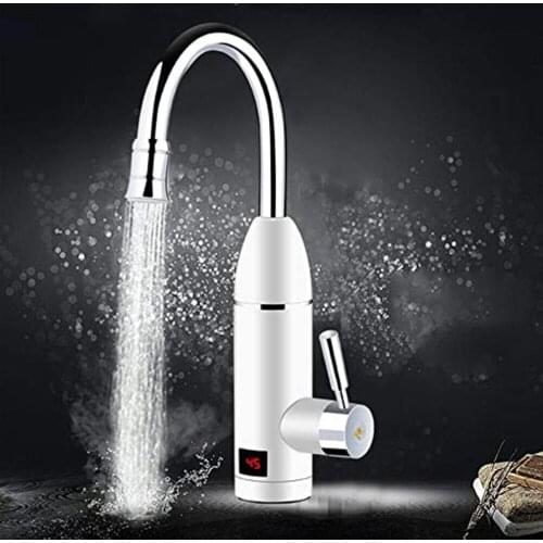 HOT Small LCD Display Instant Hot Water Tap Digital Electric Faucet 3000W Tankless Instant Hot Water Heater Kitchen Faucet