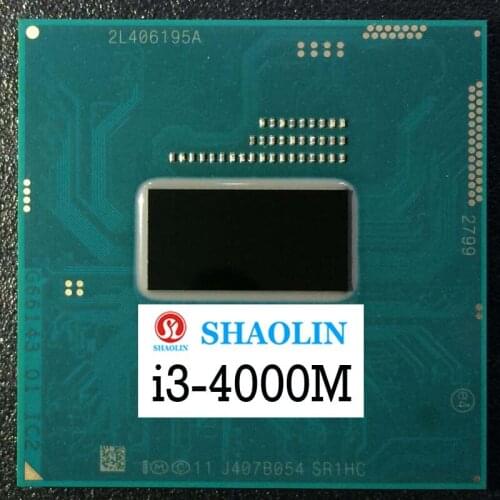 I3-4000M i3 4000M SR1HC 2.4 GHz Dual-Core Quad-Thread CPU Processor 3M 37W Socket G3 / rPGA946B Original SHAOLIN Official Versio