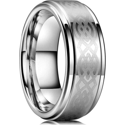 8mm Men Stainless Steel Skull Rings Simple Charms Silver Color Bands For Boyfriend Birthday Gift Anniversary Jewelry