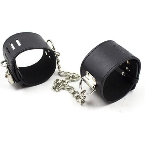 Leather Chains Tie Hands And Feet Chains Iron Rings Shackles Shackles Black Shackles
