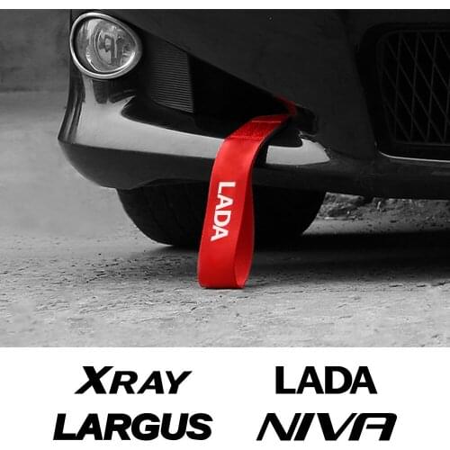 For Lada Largus Xray Niva Bronto Car Trailer Rope Decoration Grille Inlet Bumper Nylon Tow Eye Strap Strip Auto Accessories