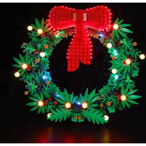 LED Light Kit For Seasonal 40426 Christmas Wreath DIY Toys Set (Not Included Building Blocks)