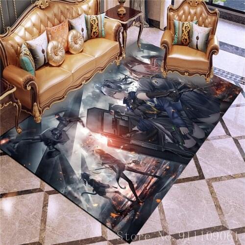 Cartoon Anime Arknights Carpet Anti-Skid Area Floor Mat 3D Print Rug Non-slip Mat Dining Room Living Room Soft Bedroom Carpet