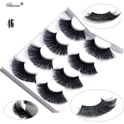 40 pairs Buenas new 6d lashes 25mm long eyelashes hand made winged full strip 6D false eyelash super long eyelashes extensions