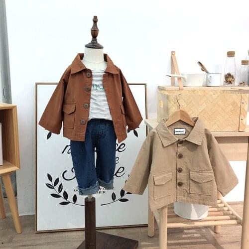 New Spring Toddler Casual Jackets for Boys Girls Clothes Children Turn-down Collar Coats Baby Windbreaker Kids Outerwear Jacket