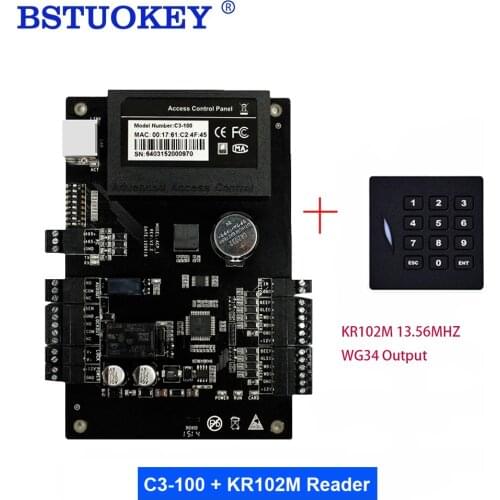 1-4 Doors Access Controller Password Keypad 13.56Mhz 125Khz Card Reader Kit Control Panel C3-100 C3-200 C3-400 WG26 WG34 Keypad