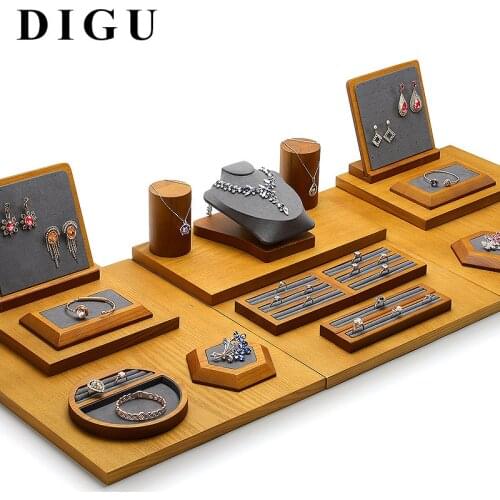Jewelry display props solid wood jewelry stand ring necklace bracelet display stand decoration tray window display props