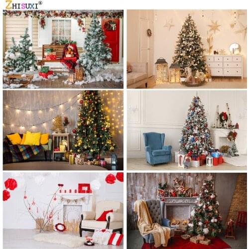 Christmas Indoor Theme Photography Background Christmas tree Children Portrait Backdrops For Photo Studio Props 21518 HYD-01