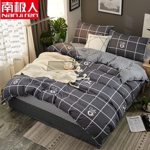 NANJIREN Home Textile Products Duvetcover Plants Flowers Modern Casual Reactive Printing Dyeing Students Polyester Bedding Set