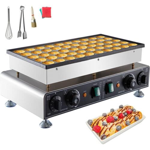 VEVOR Waffle Pancake Machine 50pcs Waffle Pancake Maker 1600W Poffertje Mini Dutch Pancake Baker Maker Electric Machine