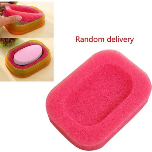 High Quality Sponge Soap Dish Plate Bathroom Kit Soap Holder 1pcs Color Random