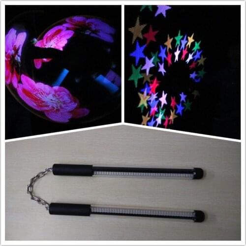 Wecool China factory 2*40 leds change photos program colorful LED nunchakus led pixels poi with USB recharger