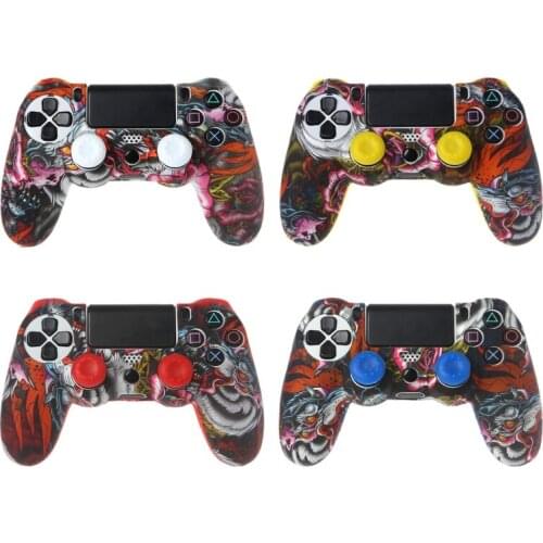 For Playstation 4 PS4 Pro PS4 thin gamepad protection Camouflage Silicone gel guards Soft leather sleeve grip clutch cover Caps