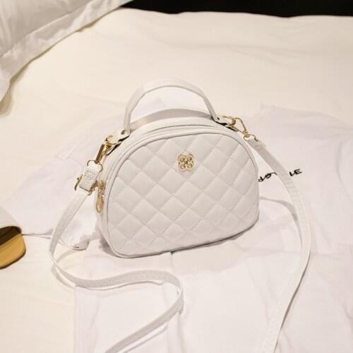 Women Pure Color Leather Handbag Messenger Simple Crossbody Bag Handbags Geometric Shoulder Bags White Black