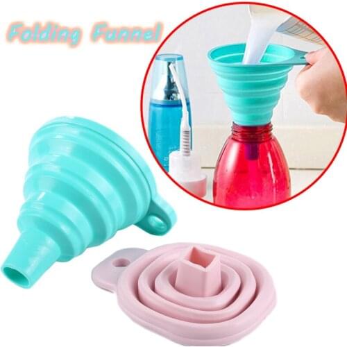 1pcs Folding Funnel Food Grade Silicone Gel Foldable Telescopic Long Neck Funnel High Quality Mini Liquid Filling Kitchen Tools