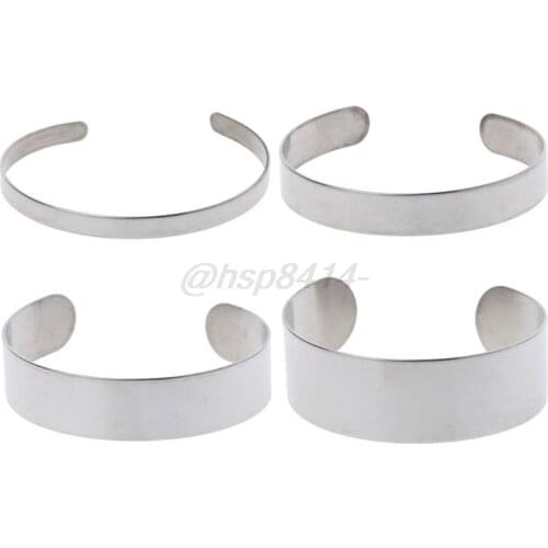 10Pcs Titanium Blank Stamping Bracelet DIY Leather Cuff Bangles Jewelry Making