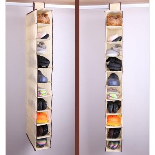 10Layers Hanging Storage Bag Organizer Drawer Type Shelves Hanging Wardrobe Shoe Garment Organiser Storage Clothes Storage Bag