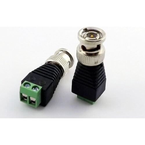 10x Coax CAT5 To CCTV Coaxial Camera DVR BNC Male Plug Video Balun Connector Adapter for CCTV Camera Installation