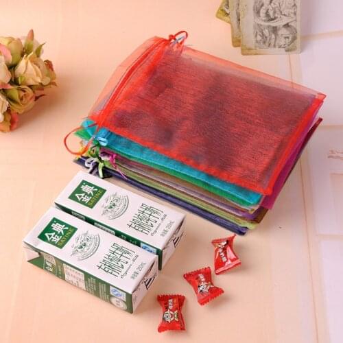 17x23cm Mixed Color Organza Bags Jewelry Packaging Bags Wedding Party Decoration Favors Drawable Gift Bags & Pouches 100pcs/lot