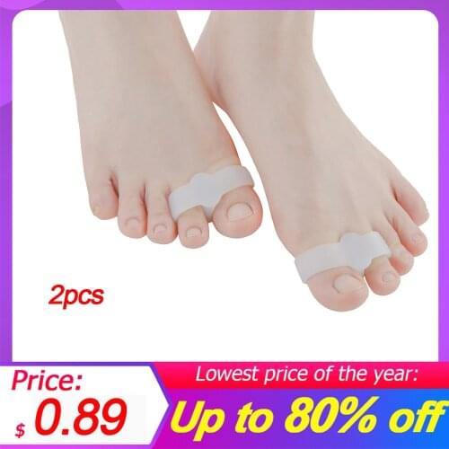Sumifun 2pcs Toe Separator Silicone Soft Foot Spreader Alleviate Overlapping Pain Hallux Valgus Correction Straighteners Tools