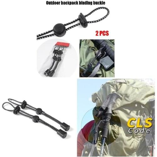 2 Pcs Outdoor Mountaineering Backpack Hanging Stick Rope Buckle Fixed Elastic Rope Binding Buckle WHStore