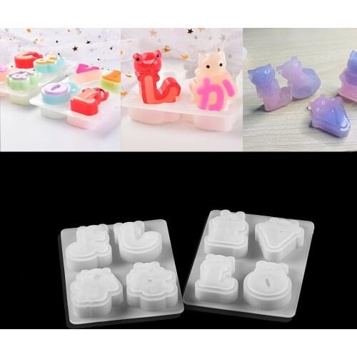 2 Style Kawaii Animal LOVE Letter Silicone Mold Bear Japanese Alphabet Epoxy Resin Mold For DIY Pendant Jewelry Making Component