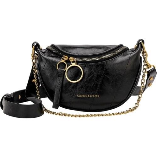 2021 New Fashion PU leather Saddle Womens Chest Pack Trend Shoulder Bag Fashion Luxury Women Chain Bag Crossbody Bag for Female