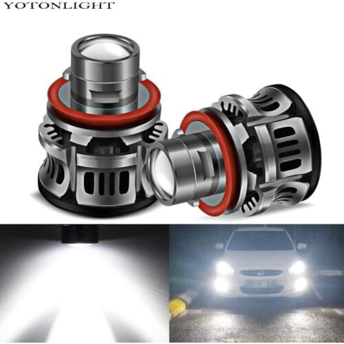 2 X Led Fog H11 Led H8 Car Lamp Hb4 Hb3 Bulbs Canbus Projector Daytime Running Lights 9005 9006 With Lenses DRL 50w 15000Lm 12V