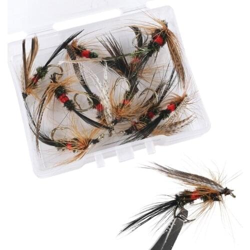 5/10/20Pcs Fly Fishing Flies Fly Hooks Dry Wet Flies Nymphs Streamers for Grayling Fishing with Waterproof Fly Box