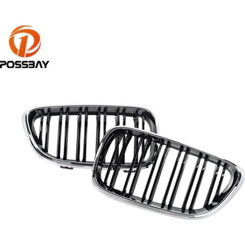POSSBAY 1Pair Car Front Grille Gloss Black Plating Sport Hood Grill For BMW 2 Series F22 F23 F87 M2 2014-2020 Racing Styling Set
