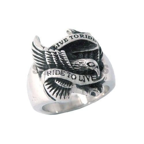 Eagle Biker Ring For Men Animal Jewelry Biker Eagle Ring Classic Biker Stainless Steel Ring Jewelry SWR0005B