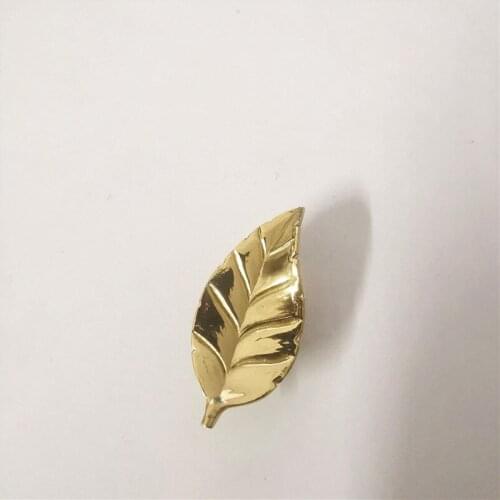 Bonjean Gold Leaf Shaped Furniture Drawer Cabinet Door Handle Storage Jewelry Boxes Tea Cans Knob Pulls Diy Furniture Handles