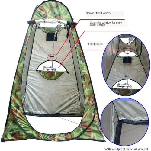 Three Windows Waterproof Silver-Coated Quick Automatic Openning Outdoor Shower Tent Toilet Changeable Mobile Tent