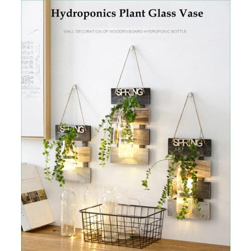 Home decoration wall hanging flower pot hydroponic plant glass vase indoor garden vertical flower pot hanging flower pot