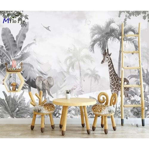 Milofi customized 3D tropical rainforest animal European and American wallpaper living room bedroom non-woven mural