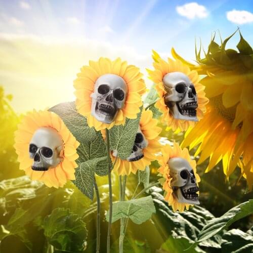 Artificial Sunflowers Skeleton Head Decorations Skull Party Gifts Hyundai Resin Garden Stakes Simulation Flower