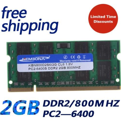 KEMBONA New 2GB pc2 6400 ddr2 800 MHz 200pin sodimm Laptop notebook RAM SO-DIMM free shipping