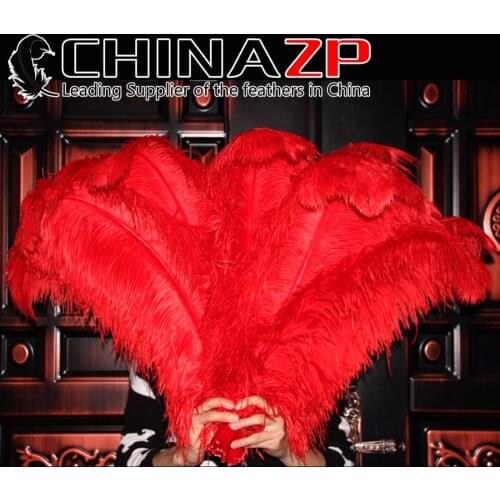 CHINAZP Factory 70~75cm (28"~30") Length Cheap Wholesale 50pcs/lot Fantastic Decoration Dyed Red Ostrich Feathers