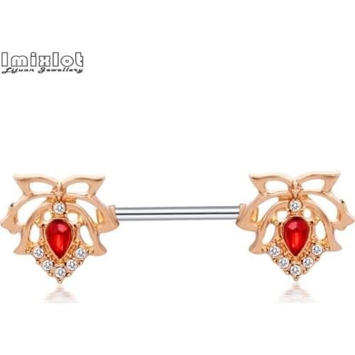 1Pair New Crystal Rhinestone Lotus Nipple Rings Cover Piercing Body Jewelry Nipple Bar Ring Barbell Nipple Pircing Sexy Jewelry