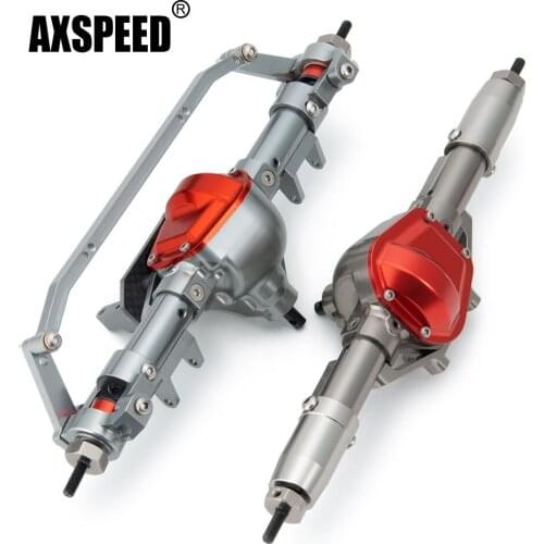 AXSPEED Titanium Complete Metal Alloy Front & Rear Axle Set for Axial SCX10 1/10 RC Crawler Model Car Upgrade Parts