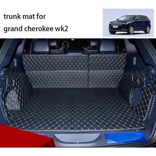 Car trunk mats for jeep grand cherokee wk2 leather car trunk mat cargo liner 2011 2012 2013 2014 2015 2021 accessories