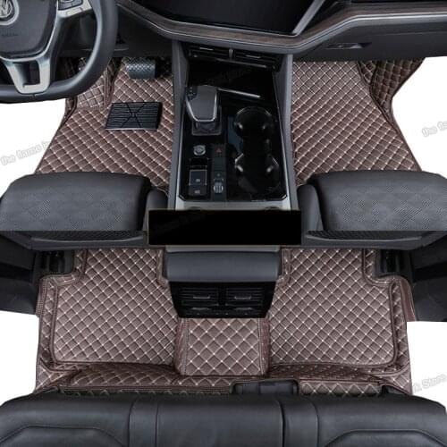 Leather car floor mat for volkswagen vw touareg 2021 2022 2020 2019 2018 interior accessories carpet auto rug styling