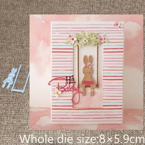 XLDesign Craft Metal stencil mold Cutting Dies Swing Bunny Rabbit scrapbook die cuts Album Paper Card Craft Embossing