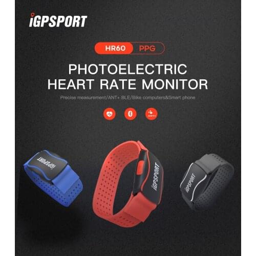 IGPSPORT HR60 Heart Rate Monitor Arm Photoelectric Heart Rate Monitor LED light warning Support bicycle Computer & Mobile APP